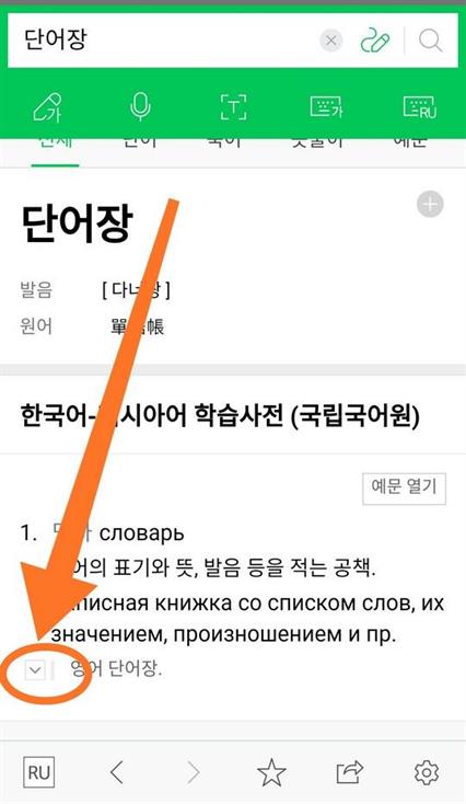 о пользовании приложением NAVER Dictionary  для изучения корейского языка 